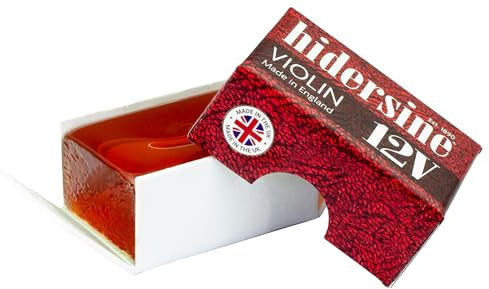 Hidersine 12V Junior Violin Rosin - Compact, Light/Amber Rosin for Violins | Case-Friendly Size - Natural Colophony Bow Rosin for Violins - Ideal for Begginers & Students - Handmade in the UK since 1890