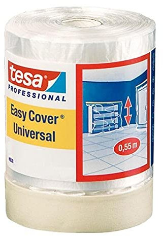 Tesa 04368-00011-01 Easy Cover 4368 Premium Malerkrepp mit Abdeckfolie 33 m x 0,3 m , 1 Stück