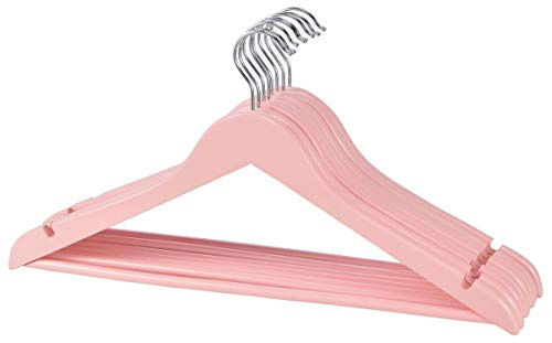 Kleiderbügel 5er Set Rosa Landhaus Holzkleiderbügel