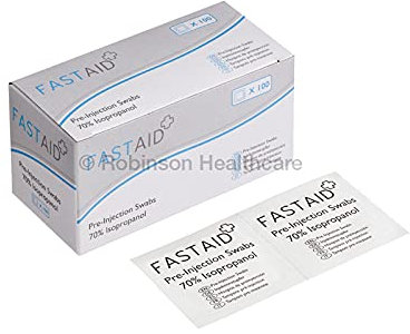 12 Pack - Cleaning Swabs (Also Used As Pre-Injection Swab) 70% Ipa Alcohol 100'S X 12