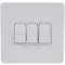 Schneider Electric Ultimate Screwless Flat Plate - 3 Gang Toggle 2 Way Light Switch, Single Pole, 16AX, GU1432WPW, Painted White with White Insert