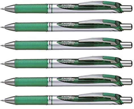 Pentel 6 Stück Tintenroller Gel Energel BL77, grün