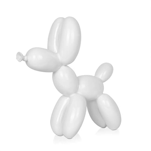 ADM - 'Kleiner Ballonhund' - Skulptur Pop Art aus lackiertem Harz - Weiß - H27 cm