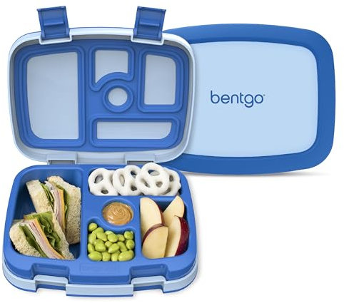 Bentgo Kids Children's Lunch Box - Bento-styled Lunch Solution Offers Durable, Leak-proof, On-the-go Meal and Snack Packing (Blue) by Bentgo