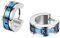 JewelryWe Schmuck Herren Ohrringe, Edelstahl, Römischen Ziffern Creolen Ohrstecker, Blau Silber