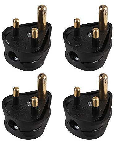 Best Price Square 4x ProElec 5A Round Pin Mains Plug Stage Lighting Lamp 5 Amp