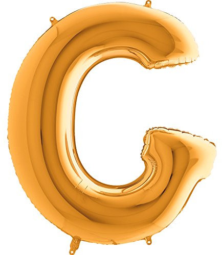 Trendario Ballon Buchstaben - XXL Riesenbuchstabe 100cm Folienballon - Helium Luftballons für Geburtstag, Taufe, Party Deko, Hochzeit (G, Gold)