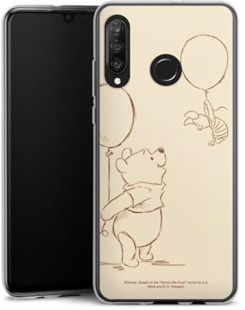 Silikon Hülle kompatibel mit Huawei P30 Lite Case transparent Handyhülle Winnie Puuh Disney Offizielles Lizenzprodukt
