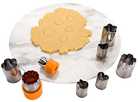 Restaurantware Pastry Tek Ausstechformen Set 1 8-teilig sortiert Ausstechformen - Mit abnehmbarem Komfortgriff Korrosionsbeständiges Metall Petit Four Ausstecher Set Spülmaschinenfest für Desserts und