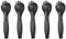 MBBITL 5 x Flatware Serving Tongs 8 inch Stainless Steel Appetizer Buffet Tongs Fork Spoon Design - Black