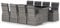 vidaXL Gartenmöbel 9-TLG. mit Auflagen Sitzgruppe Gartengarnitur Gartenset Sitzgarnitur Gartentisch Tisch Stühle Gartensessel Poly Rattan Grau