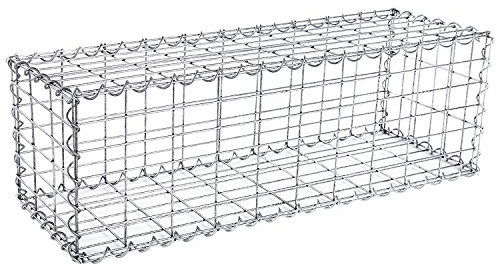 Lot de 2 corbeilles gabions - En pierre - Épaisseur du fil : 4 - Avec entretoises - 100 x 30 x 30 cm