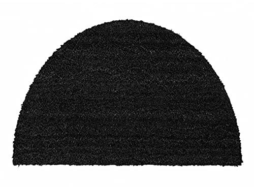 Carpido rutschfeste Kokosmatte - 50x80 cm Halbrund Schwarz - Nachhaltige Naturfaser für den überdachten Außenbereich - 100% Kokos Fußmatte - Türmatte Eingang