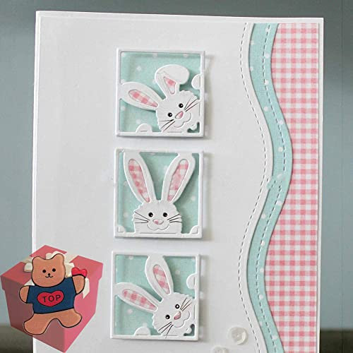 Osterhasen-Stanzschablonen zur Kartengestaltung, 3-teiliges Schablonen-Set für Bastelarbeiten, Scrapbooking, Fotoalbum, dekorative Prägepapier-Stanzschablonen, als Kartenvorlage und niedliche Brosche.
