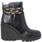 GUESS Stivaletto Donna FL7TADELE10 Nero Pelle Tronchetto Con Zeppa Alta Logo (numeric_35)