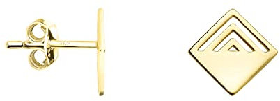 SOFIA MILANI - Damen Ohrringe 925 Silber - vergoldet/golden - Quadrat Viereck Ohrstecker - E1413