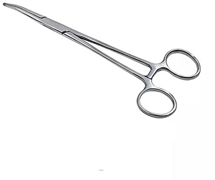 Gebogene hämostatische Pinzette aus Edelstahl, 18cm Angelzange Pinzette für Angelhaken, Tierzupfen, Mundreinigung