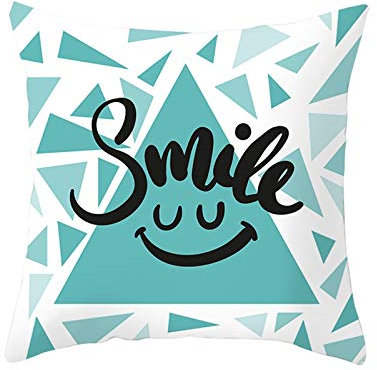 Cinnanal Kissenbezüge Weich Kissenbezug XXL Smiley Seide Zierkissenbezüge Kissenbezüge Uni Kissenhülle Quer Dekorative Kissen Für Das Sofa Im Wohnzimmer Türkis Schwarz 45X45Cm