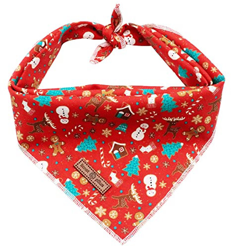 lionet paws Weihnachten Bandana für Hund Kopftücher Hundehalstuch Dreieckstuch für Kleine, Mittelgroße und Große Hunde