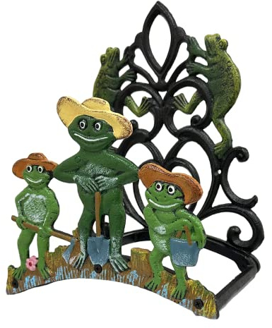 Gartenschlauchhalter aus Gusseisen, robuster Wasserschlauch-Aufhänger, Außenwandhalterung, solides Metall, dekoratives Wasserschlauch-Regal/Organizer/Ständer, einfach zu installieren, hält bis zu 15