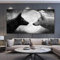 HTWLMM Affiches d'art Mural Noir Loup Blanc Loup Lune Impression sur Toile Tableau Peintures Decoration Chambre Salon Décor À La Maison sans Cadre (50X100CM)