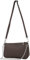 modamoda de - T237 - Umhängetasche Klein Small aus ital. Leder, Farbe:Dark Chocolate