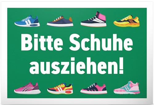 DankeDir! Bitte Schuhe ausziehen - Schild 30 x 20 cm - Geschenkidee Partydeko Deko Geschenk Kollegen Freunde Party - lustiger Spruch Spruchschild Türschild Geburtstagsgeschenk Wanddeko