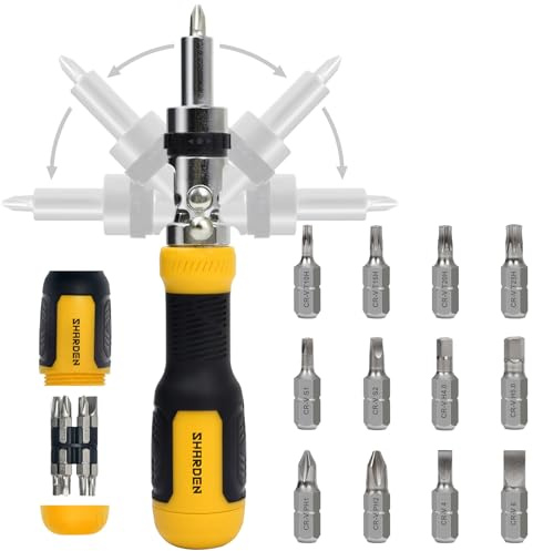 SHARDEN 13-in-1 Ratchet Screwdriver Multi Screwdriver Tool All in One