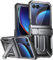 Poetic Spartan Coque Compatible avec Motorola Moto Razr 40 Ultra 5G, [béquille] [Protection de charnière], Coque de Protection intégrale Robuste Antichoc avec béquille, métal métallique