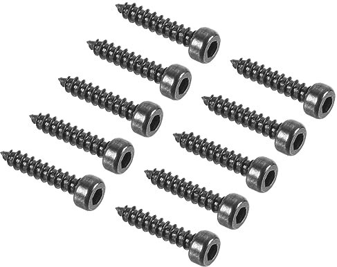 QUARKZMAN 2mm x 10mm Selbstschneidend Schrauben x 100Stk Voll Gewinde Karbonstahl Sechskant Flach Kopf Selbstschneidend Schrauben für Möbel Bett Stühle [Schwarz]