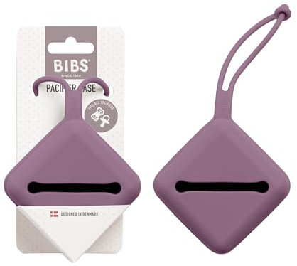 BIBS Schnulleretui mit Schlaufe, zum Aufbewahren und Transportieren von Nuckeln, bietet Platz für drei Beruhigungssauger, 100% BPA-freies Material. Hergestellt in Dänemark. Mauve