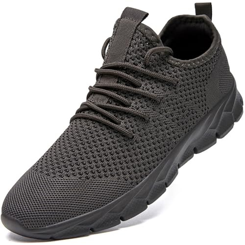 ZGPWZWL Mens Trainers Non Slip Running Sneakers,Grey UK 8