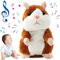 Booaee Sprechender Hamster Spielzeug, Sprechende Hamster,Wiederholt Talking Plüschtier Elektronische, Interaktive Plüschtiere,Lustige Kinder Stofftiere Nachsprechendes Hamster für Baby Kids Geschenk