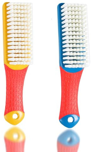 Miupoo Nagelreinigungsbürste, Griff-Nagelreinigungsbürsten für Zehen, Fingernägel, Nagelfleckenentfernungsbürste, Waschbürste, Sportschuhe, Reinigungsbürste, 2 Stück