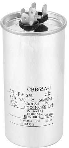 YUMILI Cbb65 Kondensator, 45uf 450v Kondensator Aluminiumfolie Klimaanlage Kompressor Startkondensator Für Motorantriebskondensatoren Von Klimaanlagen Und Industrieanlagen