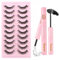 Sixstarhair Faux Cils avec Bond et Remover Faux Cils Volume Russe Kit Réutilisable Oeil de Chat Fake Lashes D Curl 10 Paires 3D Faux Cils Naturel