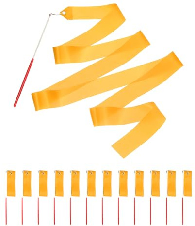sourcing map Ruban de danse, ruban de gymnastique pour décoration de fête d'anniversaire, carnaval, cirque avec baguettes