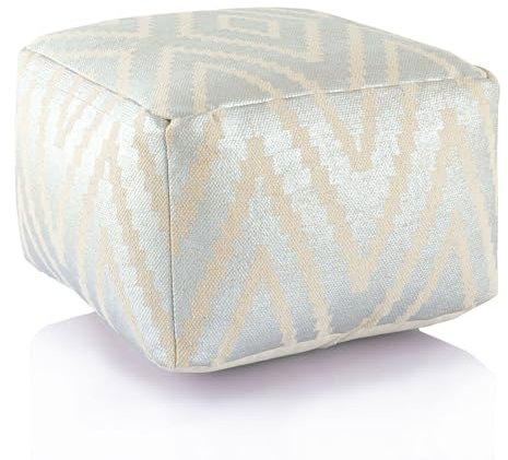 casamia Fusshocker Pouf Sitzwürfel Kelim 50x35x50cm Bodenkissen Baumwolle Farbe Silber