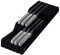 In-Drawer Knife Block - Bamboo Knife Drawer Organizer for Kitchen - Fits 5 Long + 6 Short Knives | Store Knives with Blades Pointing Down - Wooden Steak knife Holder without Knives (Black)