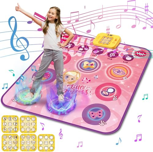 Gontence Dance Mat for Girls, Dance Toy for Kids Age 3 4 5 6, Music Dance Play Mat with 2 Player Mode, 5 Game Modes, Christmas Birthday Music Gifts for Girls Boys Age 7 8 9