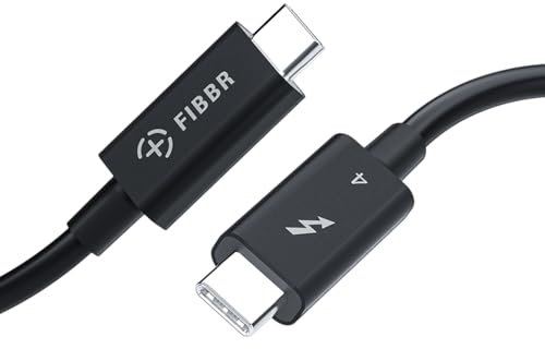 FIBBR [Intel Certified Thunderbolt 4 Cable 1M, 40Gbps USB C to USB C Cable 8K Display and 100W Charging Cord for Thunderbolt 4 Monitor, MacBook, Hub, eGpu, Docking and More