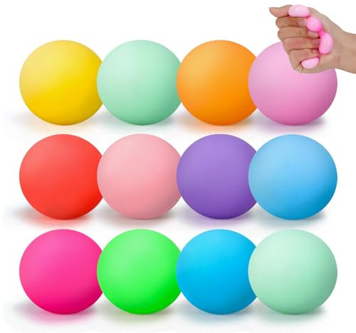 12 Stück Sensory Stress Bälle für Kinder, Farbwechsel Squishy Spielzeug, Fidget Toys Squeeze Balls für Erwachsene, weiche Anti Stress