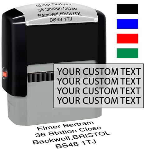 Personalised Stamp Custom Made Self-Inking Business Company Address Rubber Stamps Customised Return Address Stamp with Name Date Signature