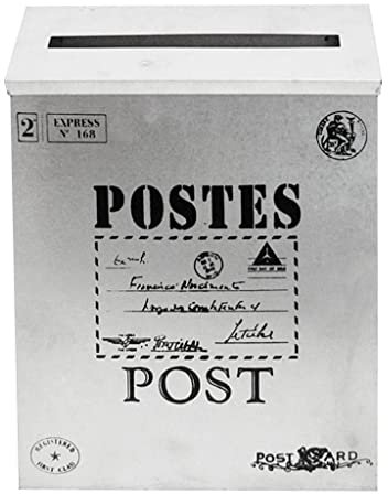 Kuntesetty Vintage Verzinkt Briefkasten Briefkasten Zeitungshalter Box, Weiß