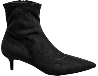 Long Tall Sally - Lts Faux Suede Kitten Heeled Boots In Standard Fit - Women's