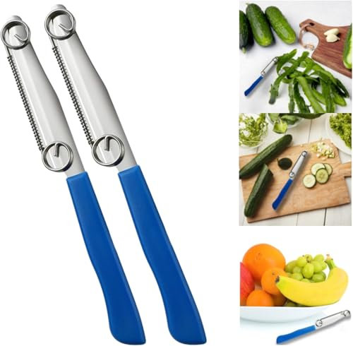 FENGCHUANG Cuchillo Verduras y Frutas-Acero Inoxidable, 2 Peladores Universales de Acero Inoxidable, Pelador Multifunción 3 En 1 Cuchillo,