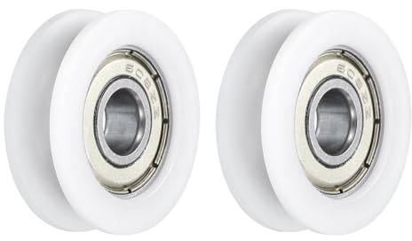 QUARKZMAN 2 Stück U608ZZ POM Riemenscheibe U-Rillenkugellager 8 x 30 x 10mm U-Rillenrolle (GCr15) Chromstahl-Lager, Weiß