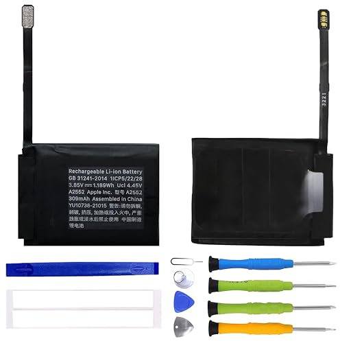 ERYNK Ap-ple Watch Series 7 & 8 45 mm Replacement Battery, A2552 Battery for Ap-ple Watch Series 7 & 8 45 mm A2477/A2478/A2774/A2775/A2858 GPS/GPS + Cellular Version Replacement Battery with Tool Kit