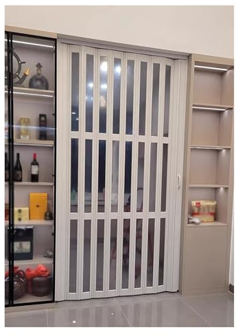 YLLFFLL Falttür 100 cm Breit Weiß, 230 220 210 203 202 200 198 196cm Hoch Falttüren Innentürennach Maß, Küche/Ohnzimmer/Balkon/Abstellräumen Ziehharmonikatür Raumspartür(100x220cm/39.4x86.6in)