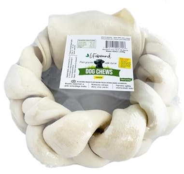 Ring-Kauknochen für Hunde – Natürlicher, zahnfreundlicher Kausnack in Ringform – Langanhaltender Kauspaß – Ohne Zusatzstoffe – Für kleine bis große Hunde (12,7-15,2cm, Natur)